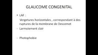 OPHTALMOLOGIE GLAUCOME CONGENITAL